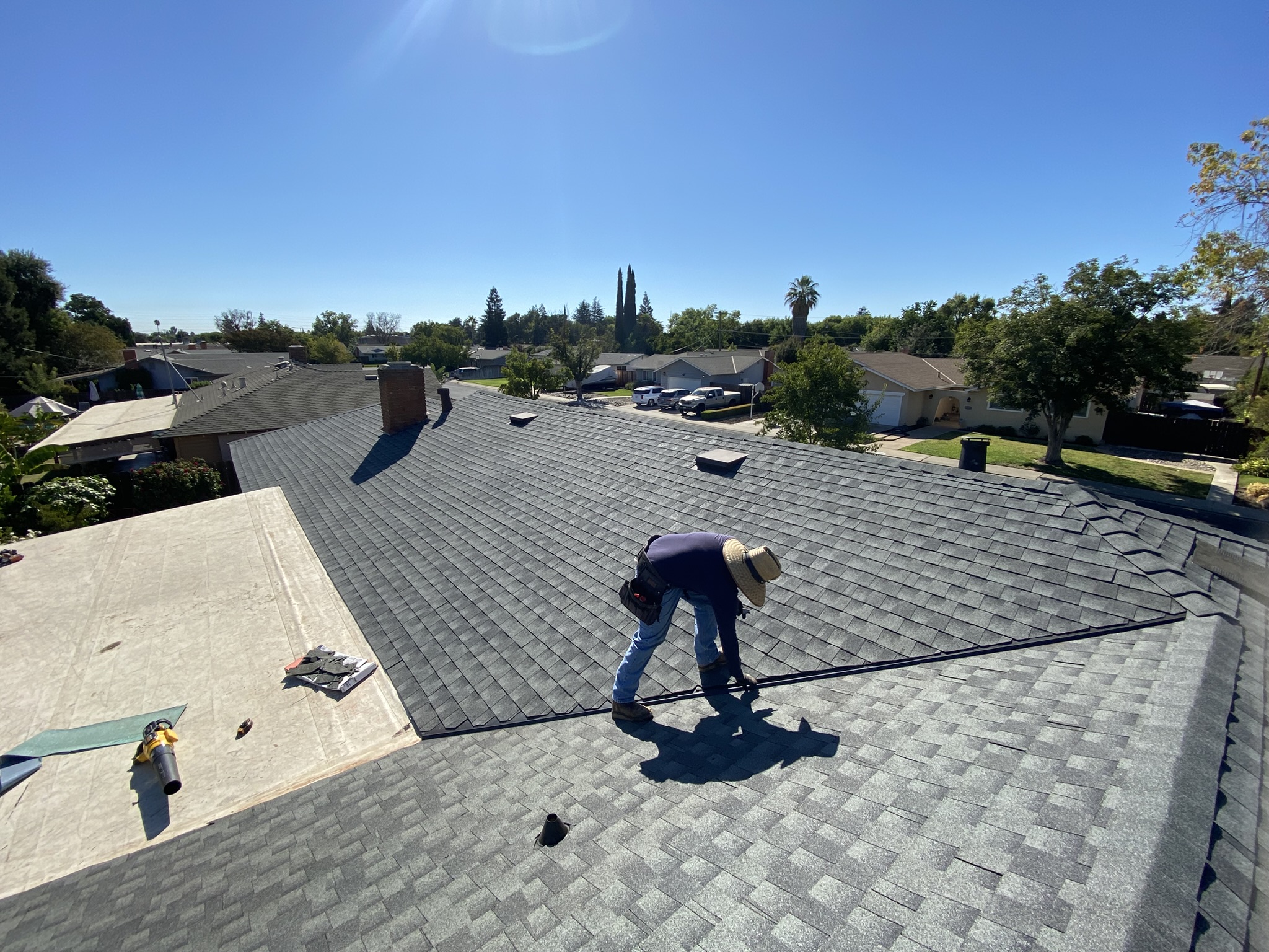 Roof installation in progress